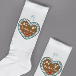 Socken mit Lebkuchenherz & Name personalisiert | Volksfest Socken als Geschenk für Frauen & Männer
