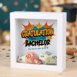 Spardose als Geldgeschenk zu Schulabschluss, Abitur, Bachelor, Master, Prüfung & Führerschein