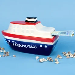 Spardose für die Traumreise | Geldgeschenk für den Urlaub in Form eines Kreuzfahrtschiffs