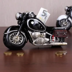 Spardose Motorrad Old Style, schwarz