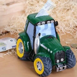 Spardose Traktor in Grün