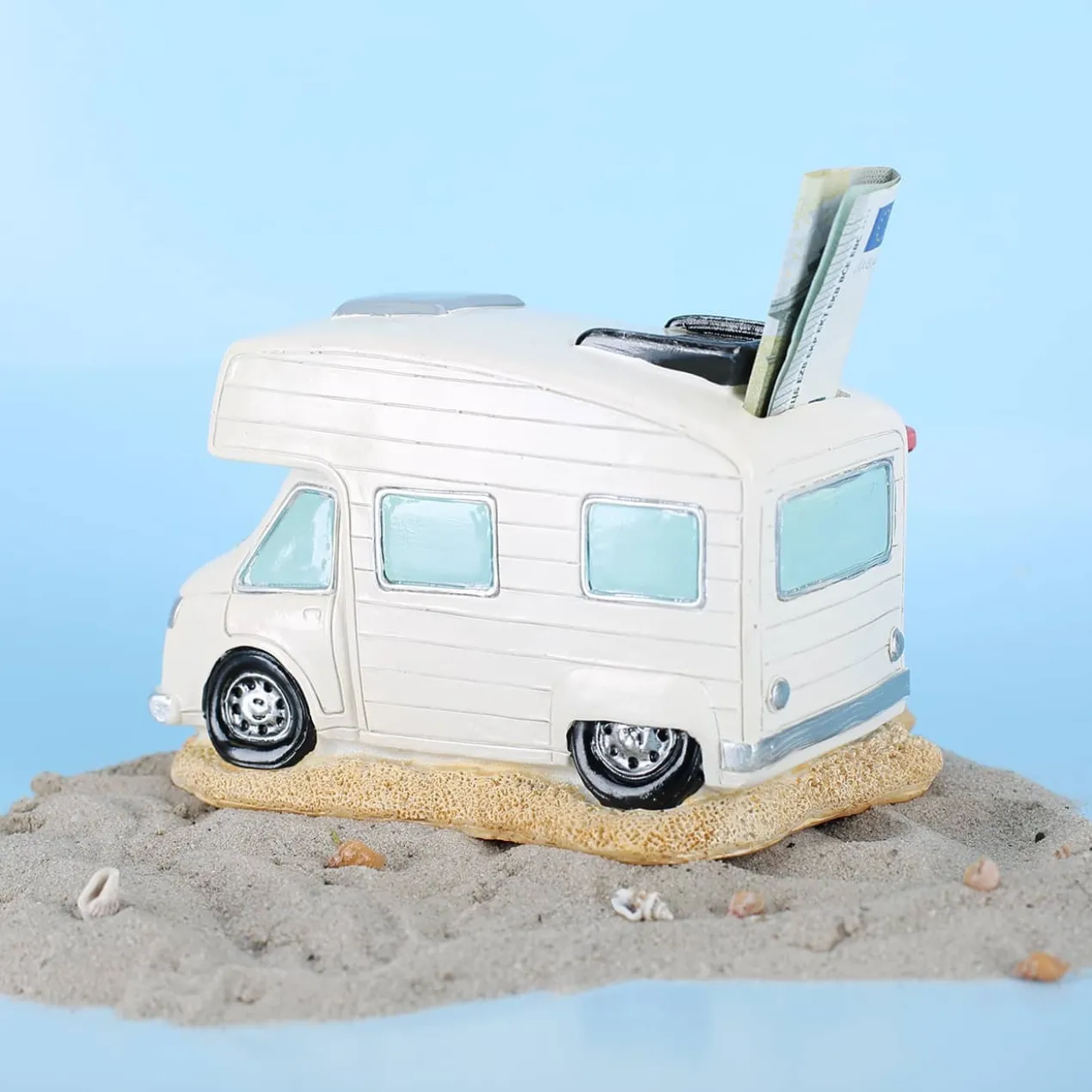 Spardose - Wohnmobil am Strand