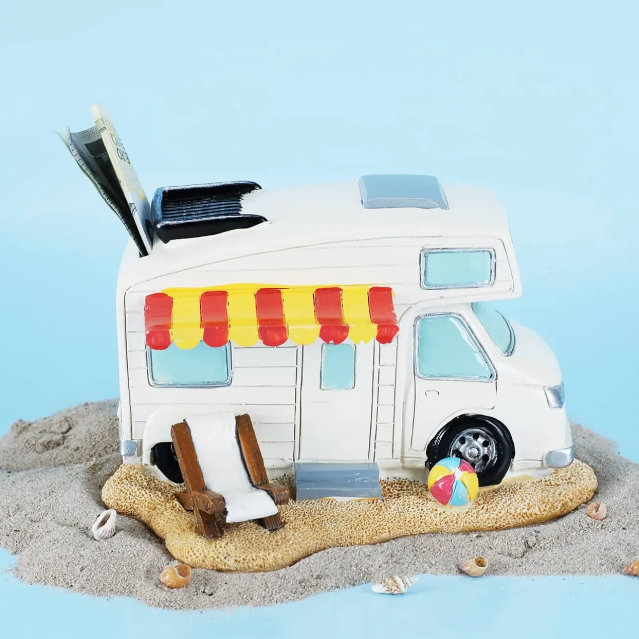 Spardose - Wohnmobil am Strand