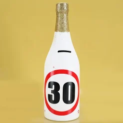 Spar-Flasche mit Verkehrszeichenmotiv mit verschiedenen Zahlen