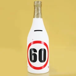 Spar-Flasche mit Verkehrszeichenmotiv mit verschiedenen Zahlen