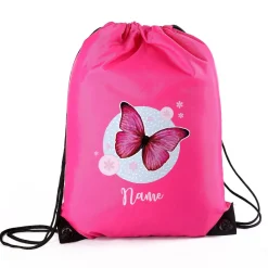 Sportbeutel mit Schmetterling und Name