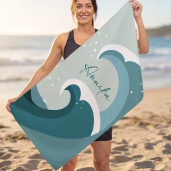 Sporthandtuch für Urlaub & Strand personalisiert mit Name | Sport Handtuch schnelltrocknend
