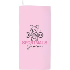 Sporthandtuch 'Sportmaus' personalisiert mit Name | Handtuch schnelltrocknend für Sport