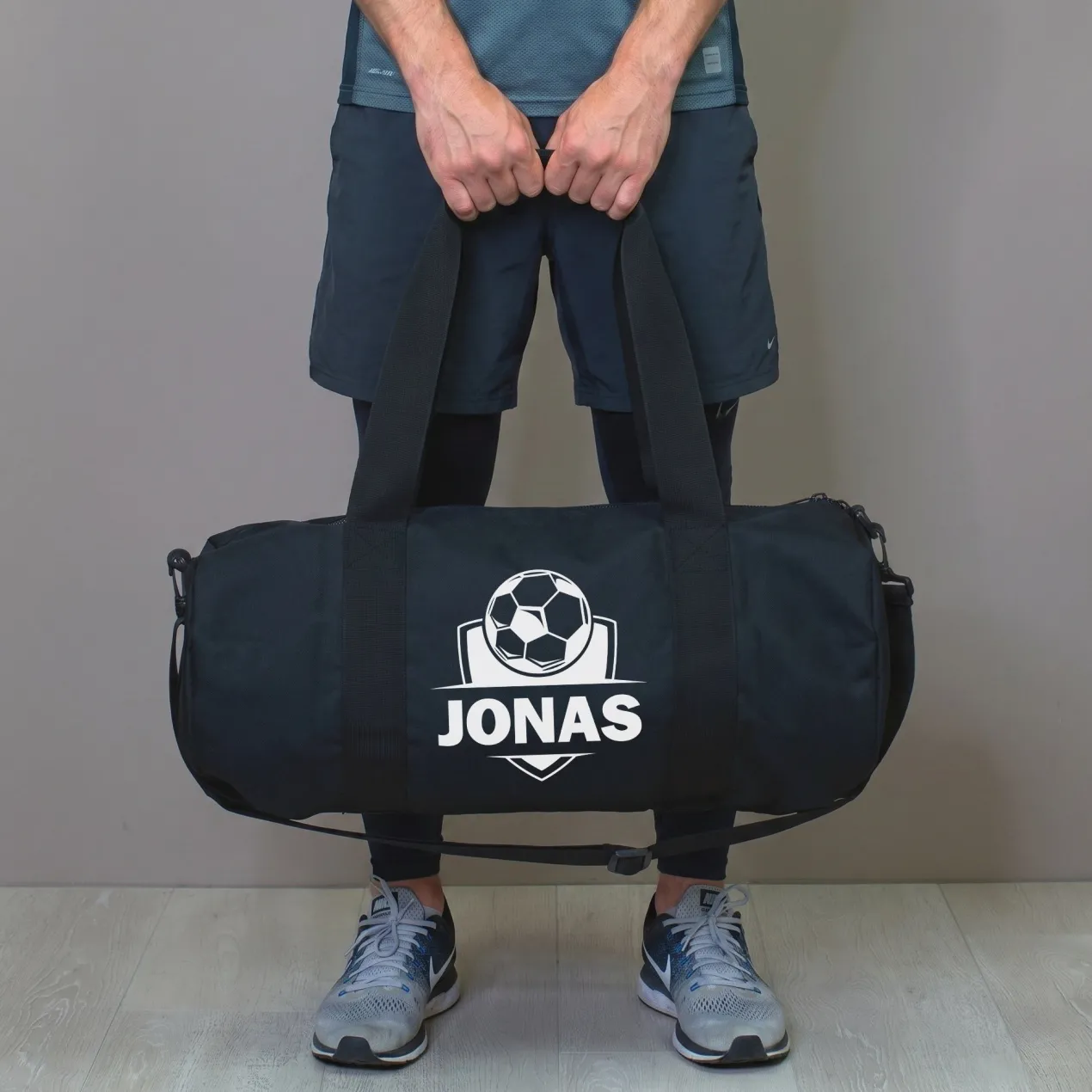Sporttasche mit Fußball Motiv & Name personalisiert | Reisetasche für Jungen, Schule & Training