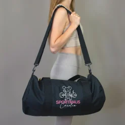 Sporttasche personalisiert mit Name & Sportmaus Motiv | Duffle Bag als Geschenk für Mädchen & Frauen