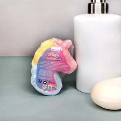 Sprudelnde Badebombe | Regenbogen Einhorn mit Erdbeerduft