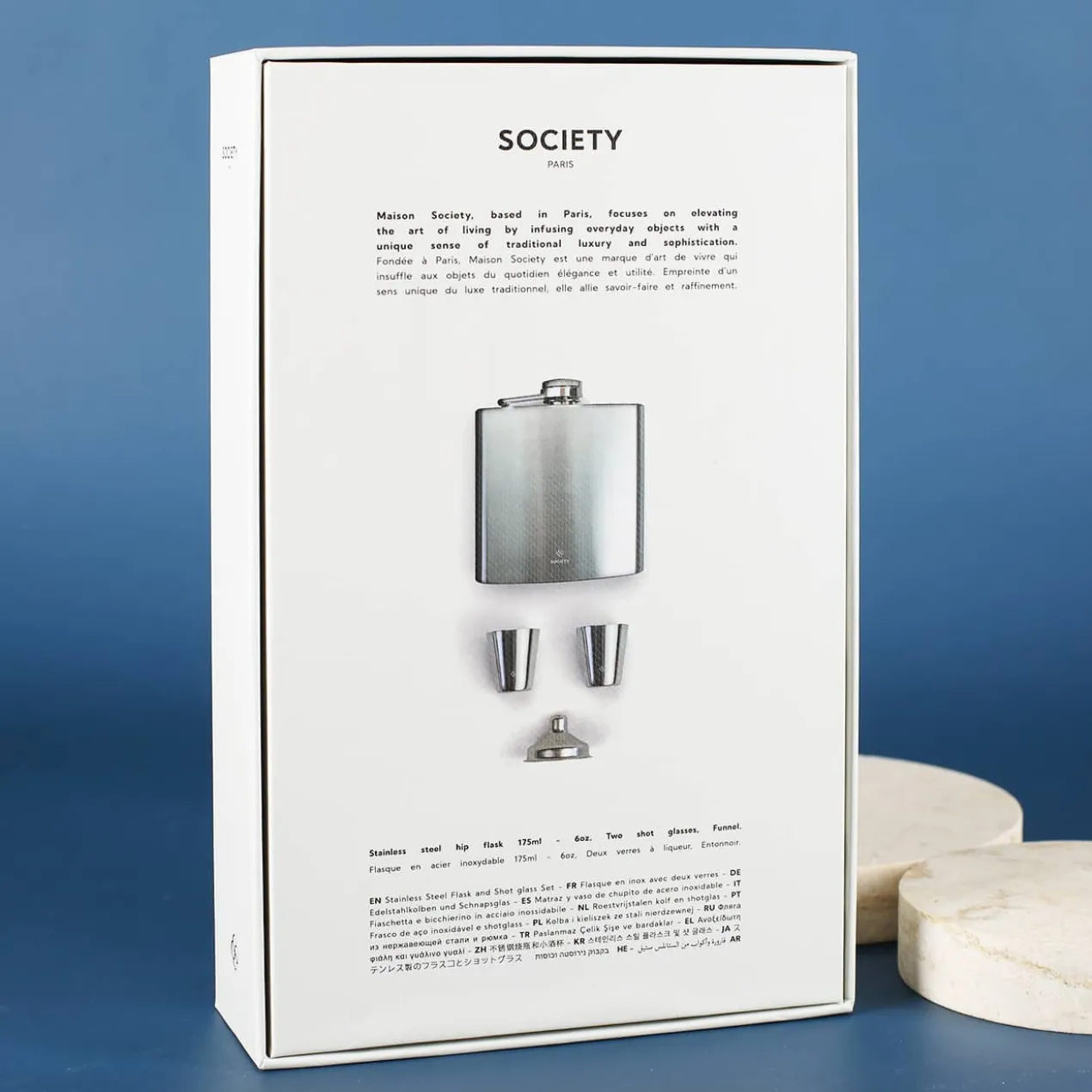Stainless Steel Flask and Shot Glass Set