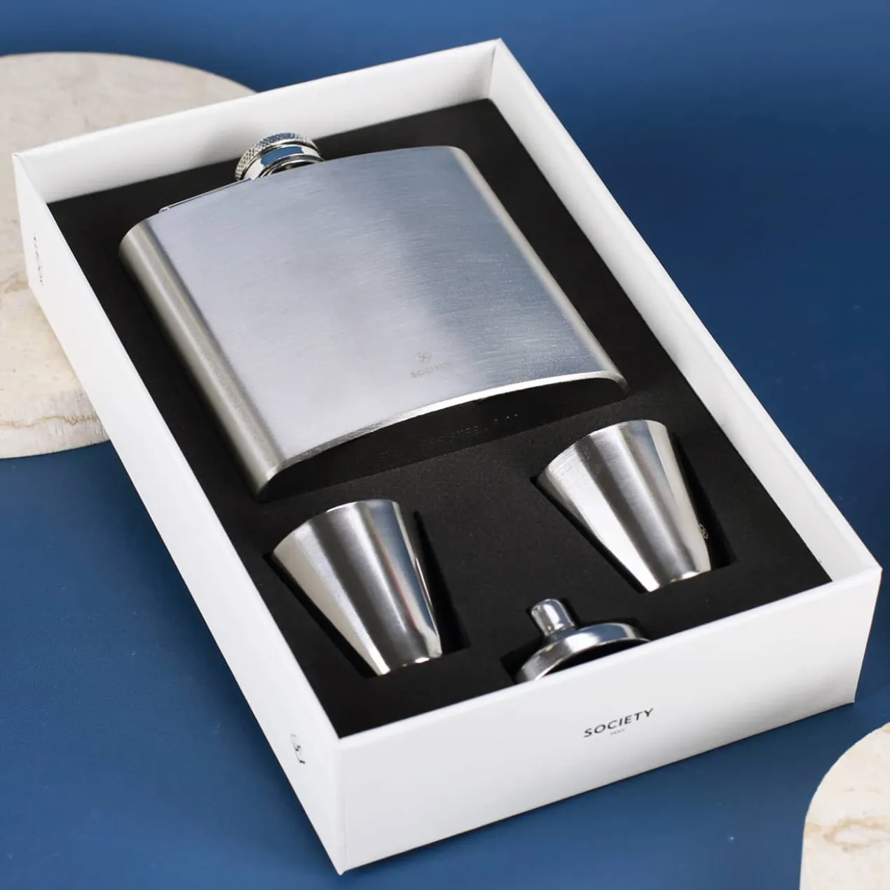Stainless Steel Flask and Shot Glass Set