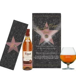Star des Tages - Geburtstagsgeschenk mit Asbach Uralt, Glas und Schokolade
