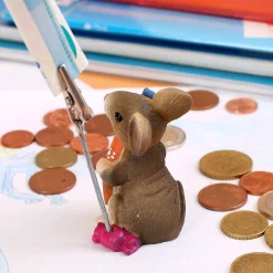 stehende Maus mit Schultüte und Geldclip *orange*