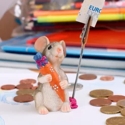 stehende Maus mit Schultüte und Geldclip *orange*
