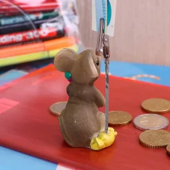 stehende Maus mit Schultüte und Geldclip *pink*