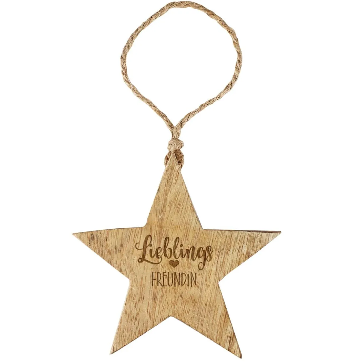 Sternanhänger aus Holz - Lieblings... - mit Namensgravur
