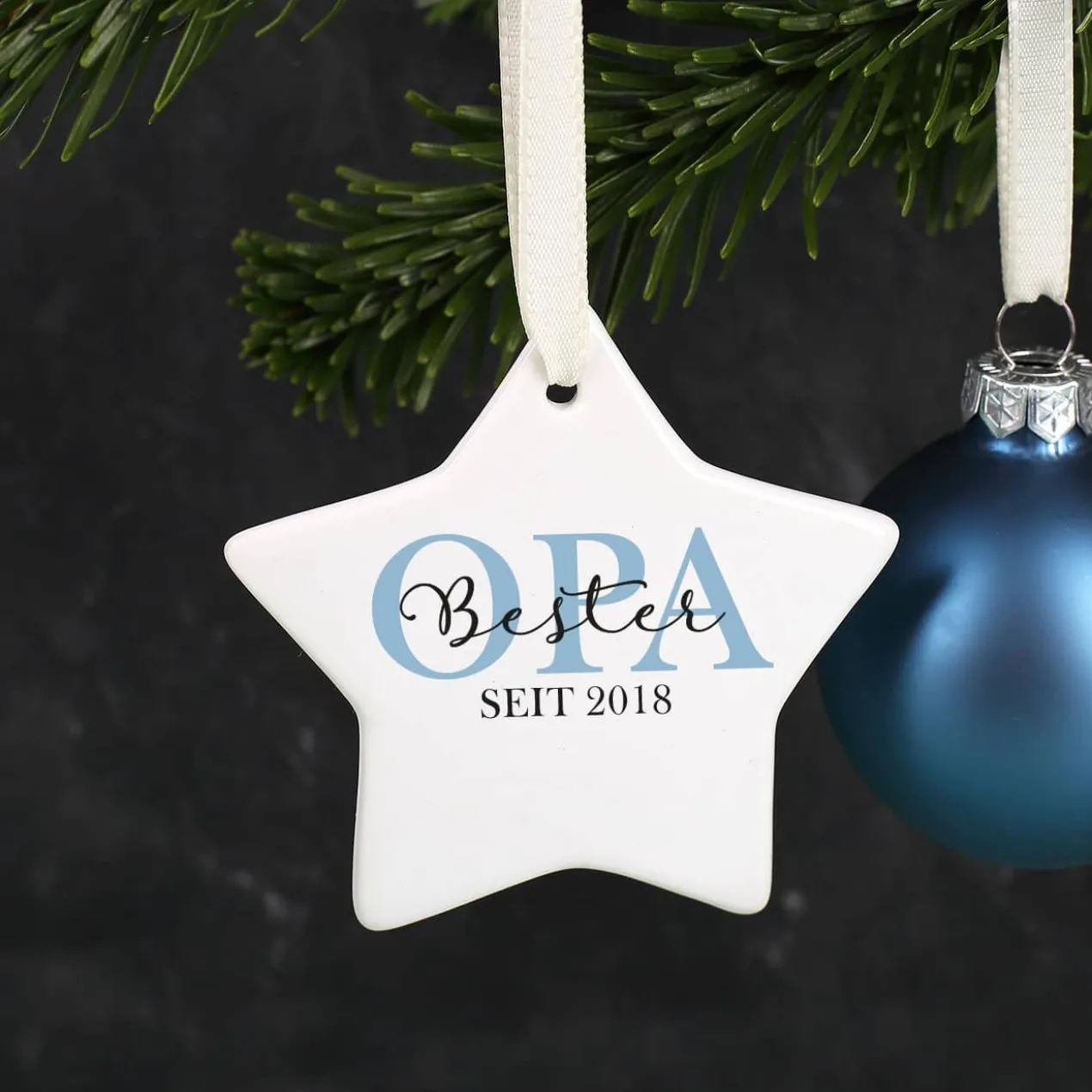 Sternanhänger - Opa seit - als Weihnachtsgeschenk