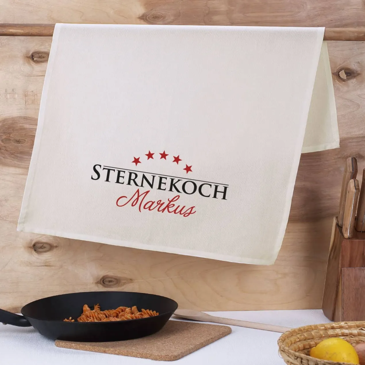 Sternekoch - Geschirrtuch mit Wunschname