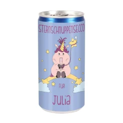 Sternschnuppensecco mit Einhorn und Ihrem Wunschnamen