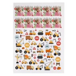 Sticker-Set für kleine Baumeister mit 10 Fotos personalisiert | Aufkleber für Jungen, Kita & Freundebuch