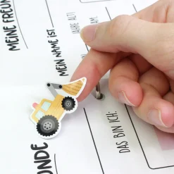 Sticker-Set für kleine Baumeister mit 10 Fotos personalisiert | Aufkleber für Jungen, Kita & Freundebuch