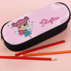 Stiftebox mit rosa Tulpenfee und Name