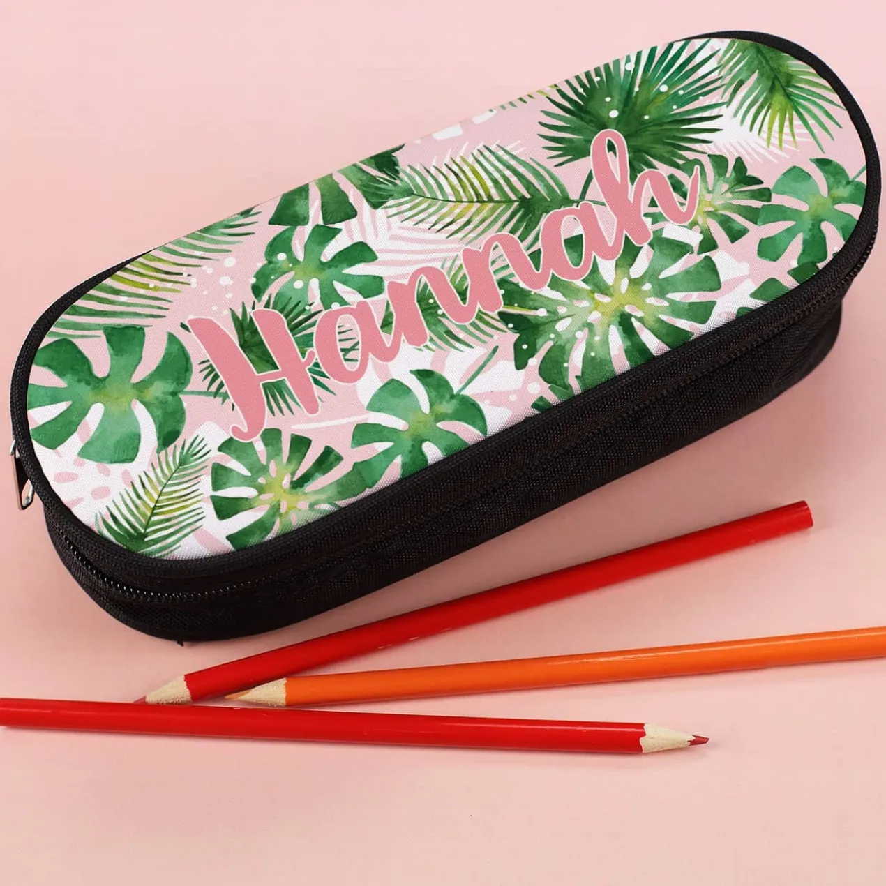 Stiftebox mit Tropicalmotiv und Wunschname