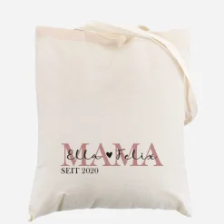 Stoffbeutel - Mama seit - mit Wunschtext und Jahreszahl bedruckt