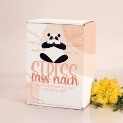 Stress lass nach! - Geschenkset mit Tee, Tasse und Duftkerze