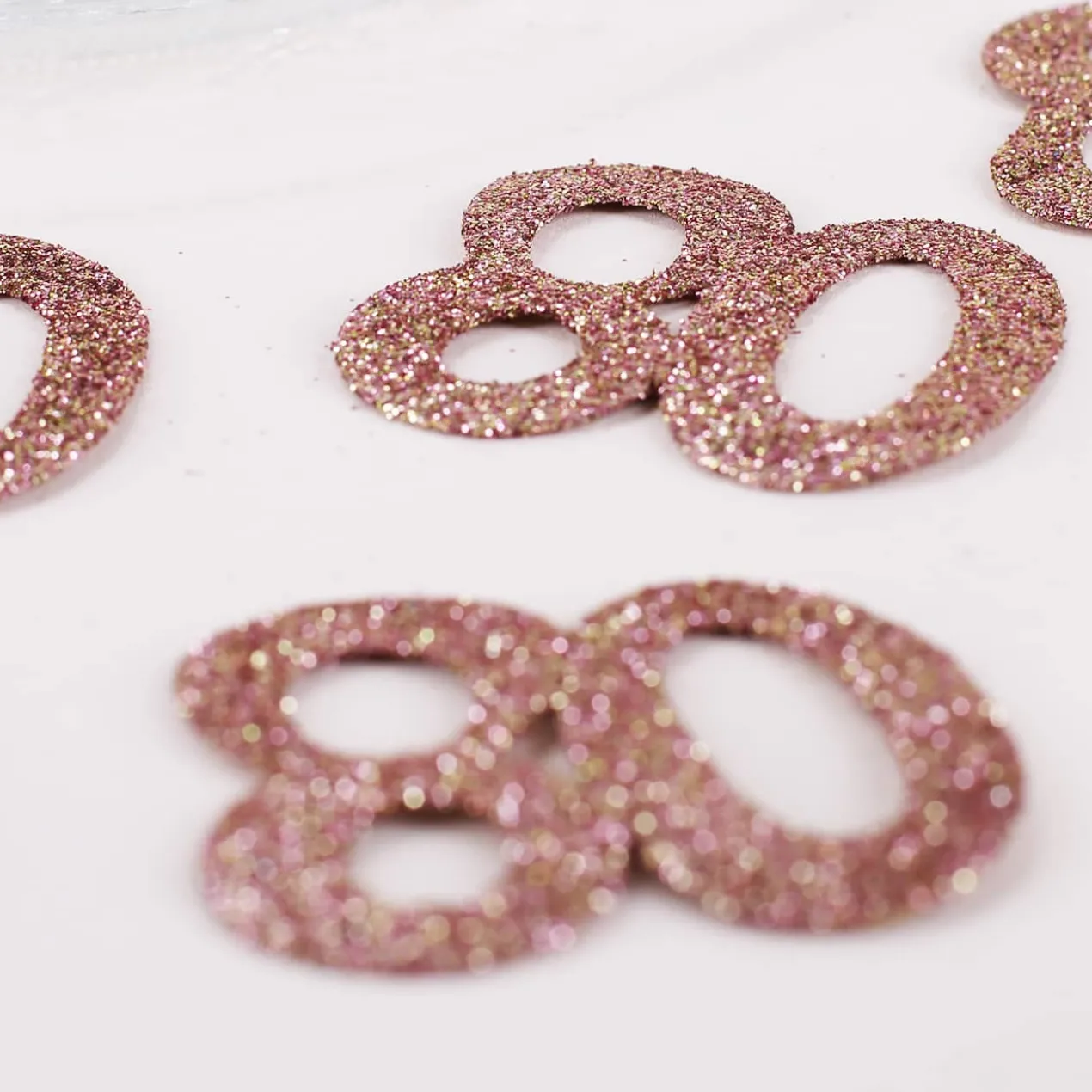 Streudeko XXL-Glitzer-Konfetti in Rosé - Zahlen