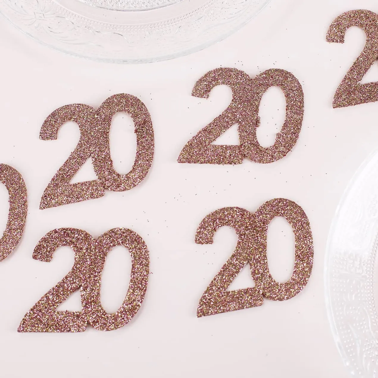 Streudeko XXL-Glitzer-Konfetti in Rosé - Zahlen