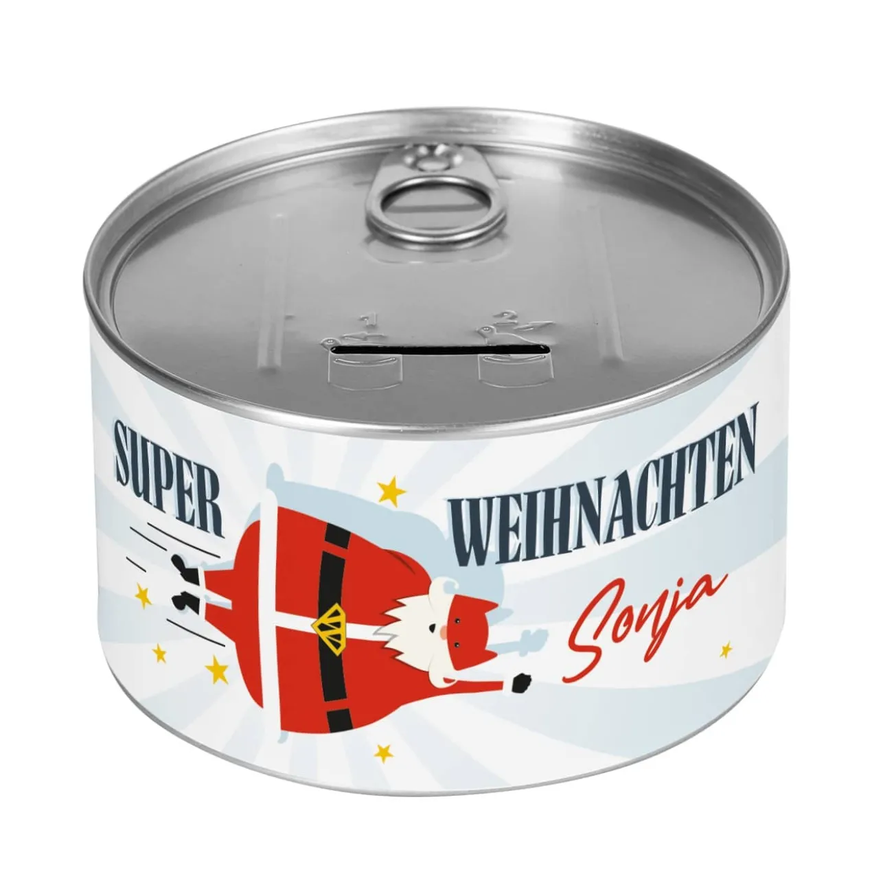 Super Weihnachten - Spardose zum Aufreißen mit Ihrem Wunschnamen