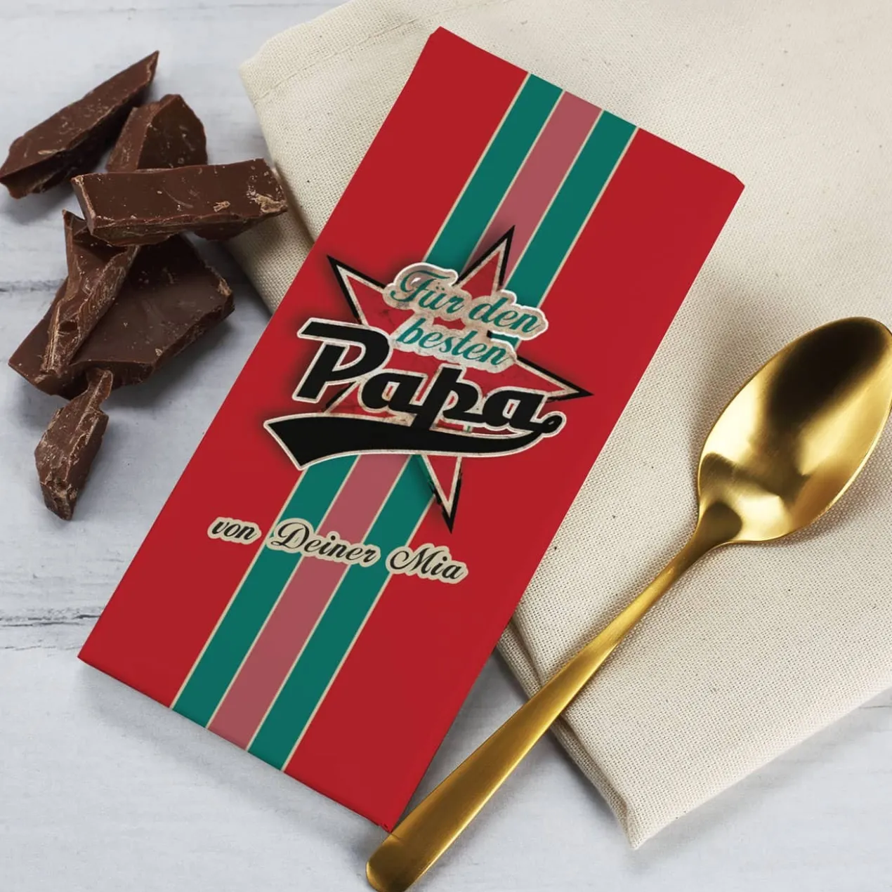 Tafel Schokolade für den besten Papa