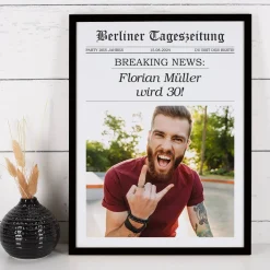 Tageszeitung - Bilderrahmen als Geschenk zur Hochzeit, Geburtstag, Mutter- und Vatertag