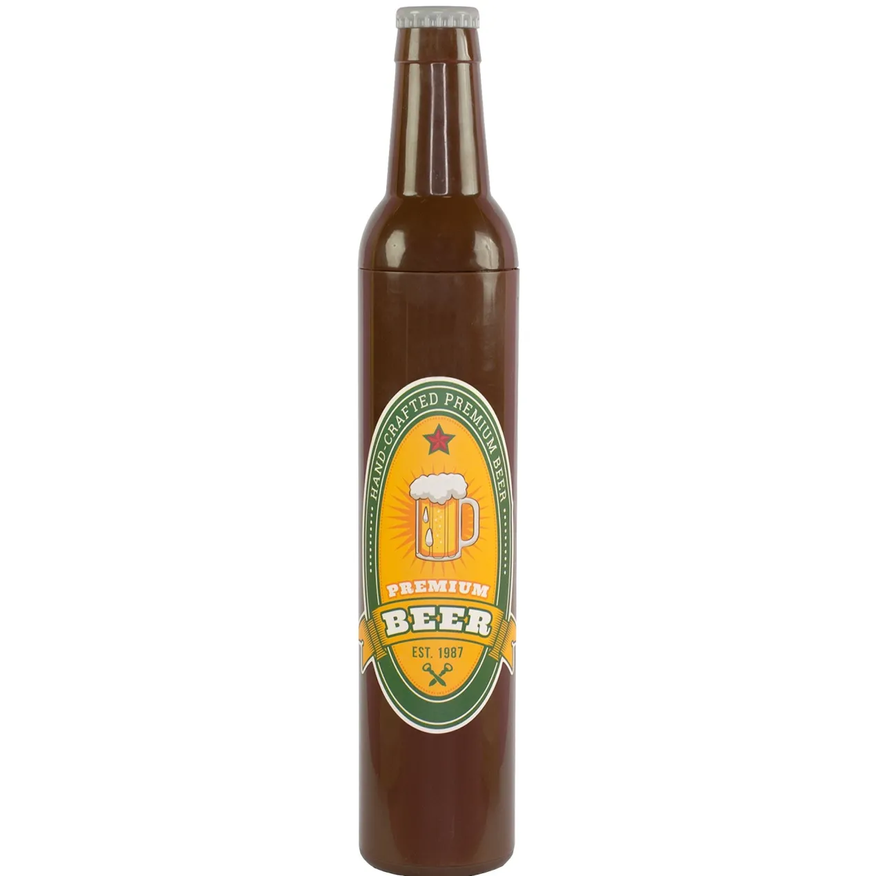 Taschen Regenschirm als Bierflasche