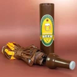 Taschen Regenschirm als Bierflasche