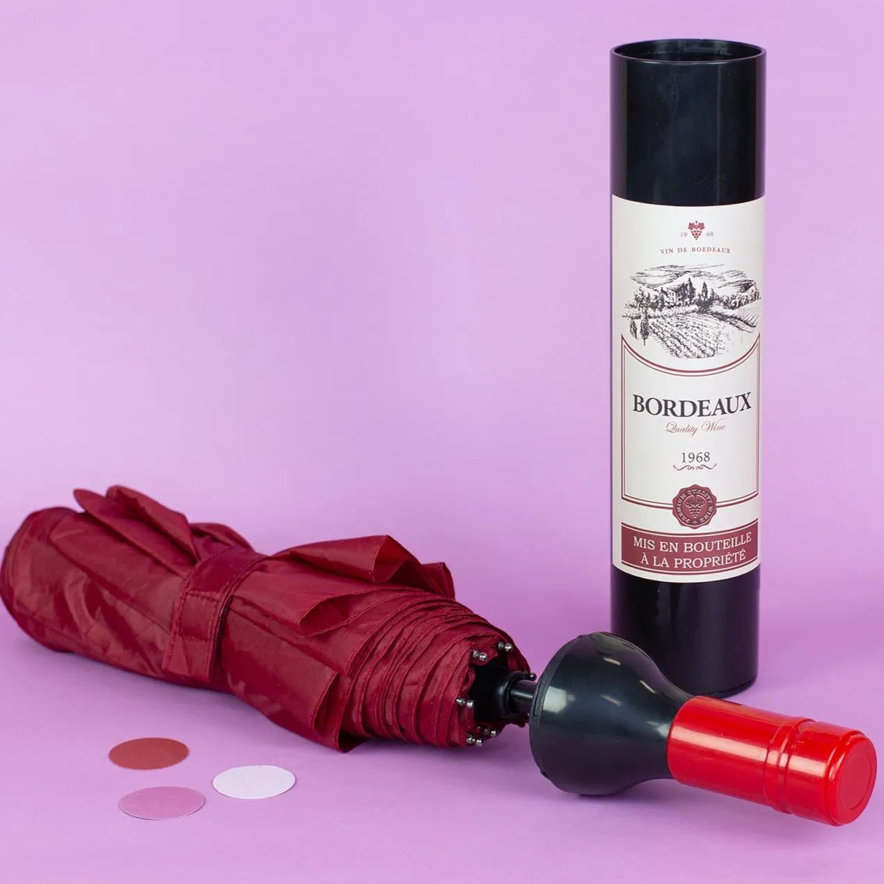 Taschen Regenschirm als Weinflasche Bordeaux