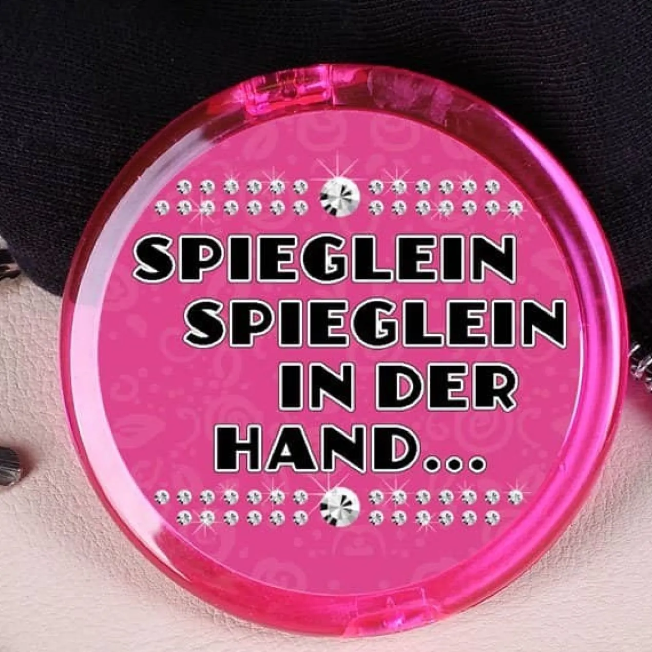 Taschenspiegel in Pink mit Namensaufdruck