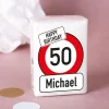 Taschentücher zum Geburtstag mit Verkehrszeichen, Name und Alter bedruckt