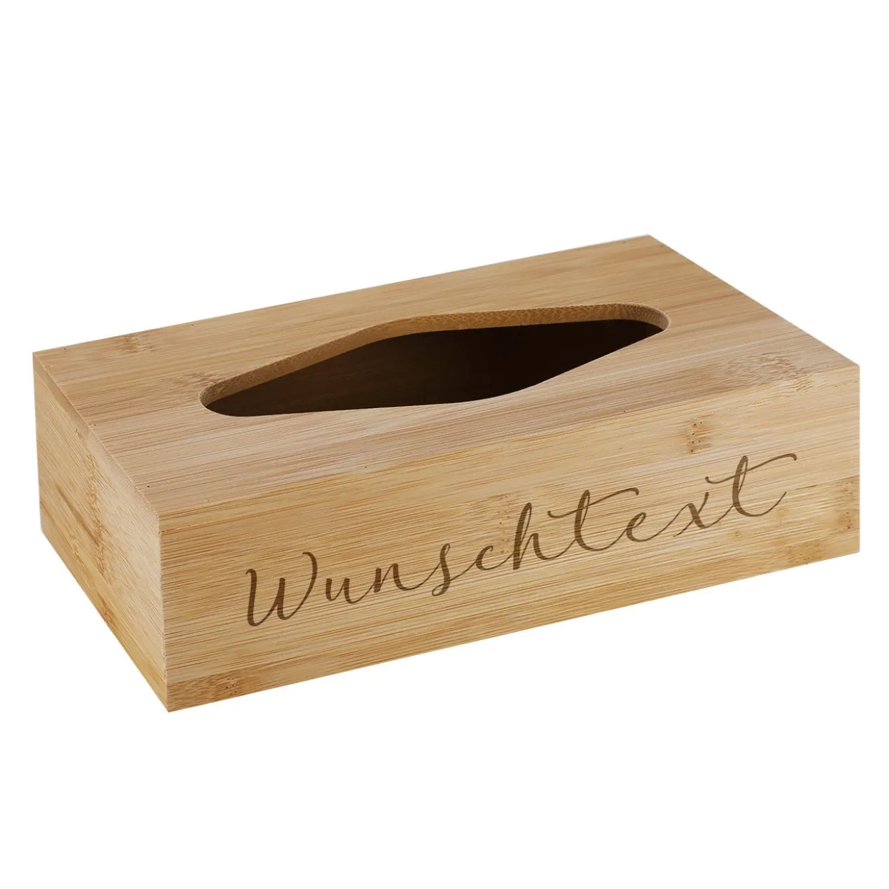 Taschentuchbox aus Bambus mit Ihrer Wunschgravur