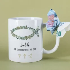 Tasse - Eukalyptus Fisch - zur Kommunion, Konfirmation oder Taufe