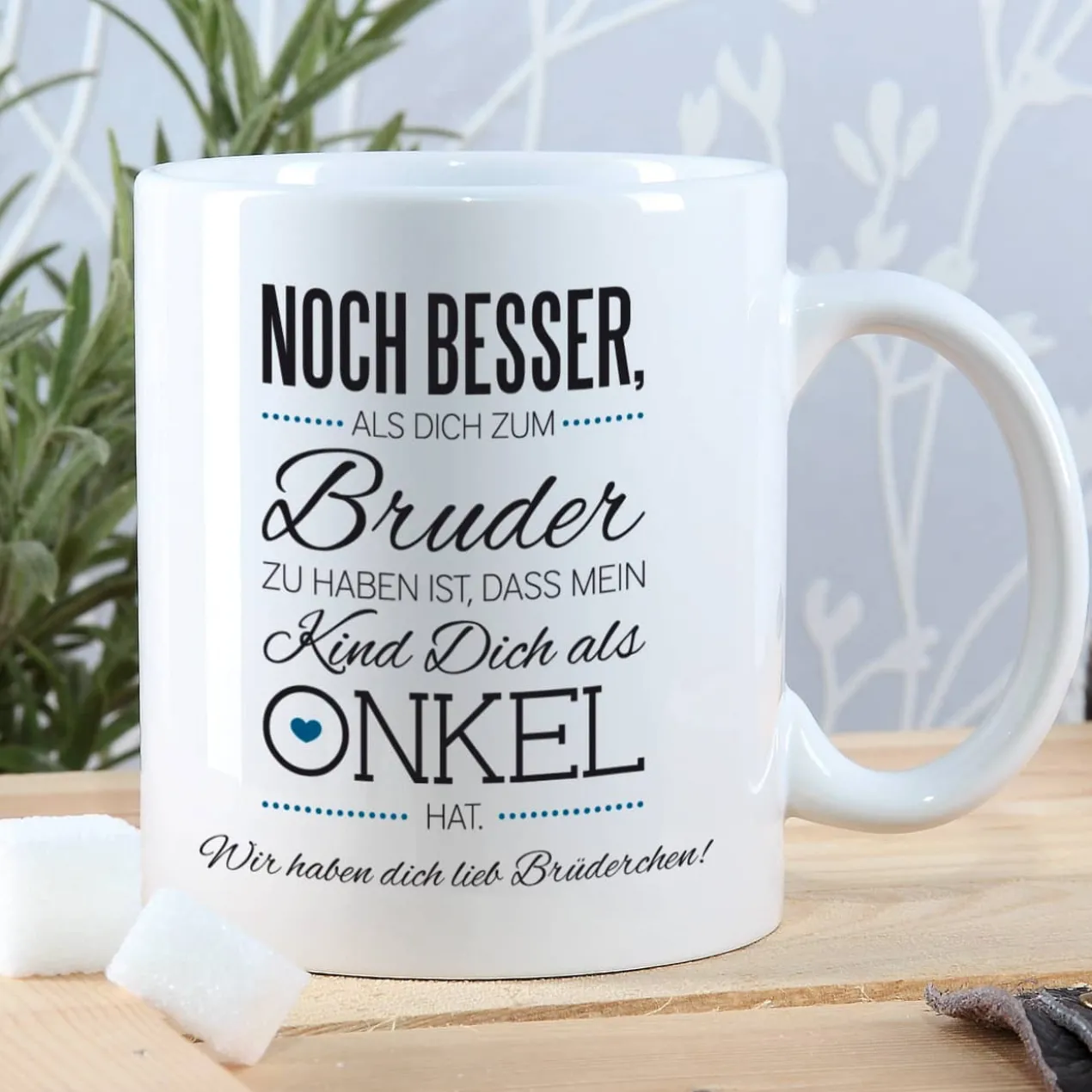 Tasse für den besten Bruder und Onkel mit Ihrem Wunschtext und tollem Spruch
