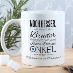 Tasse für den besten Bruder und Onkel mit Ihrem Wunschtext und tollem Spruch