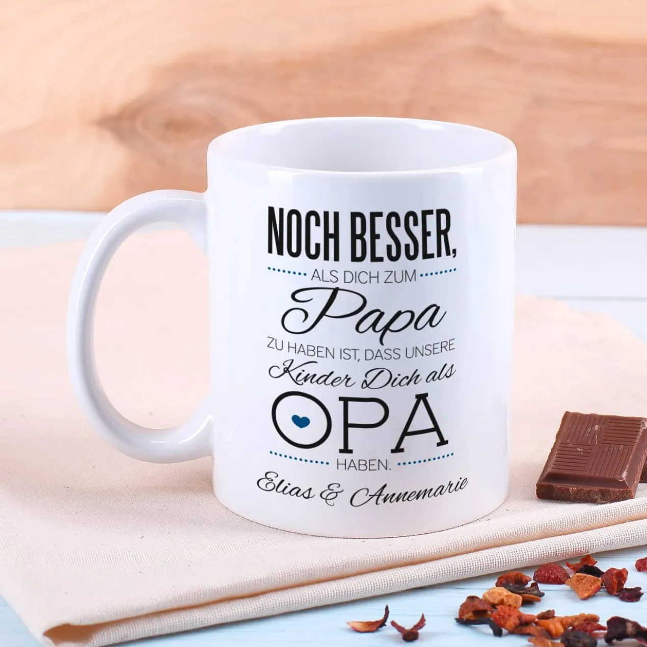 Tasse für den besten Opa mit Spruch und Wunschtext