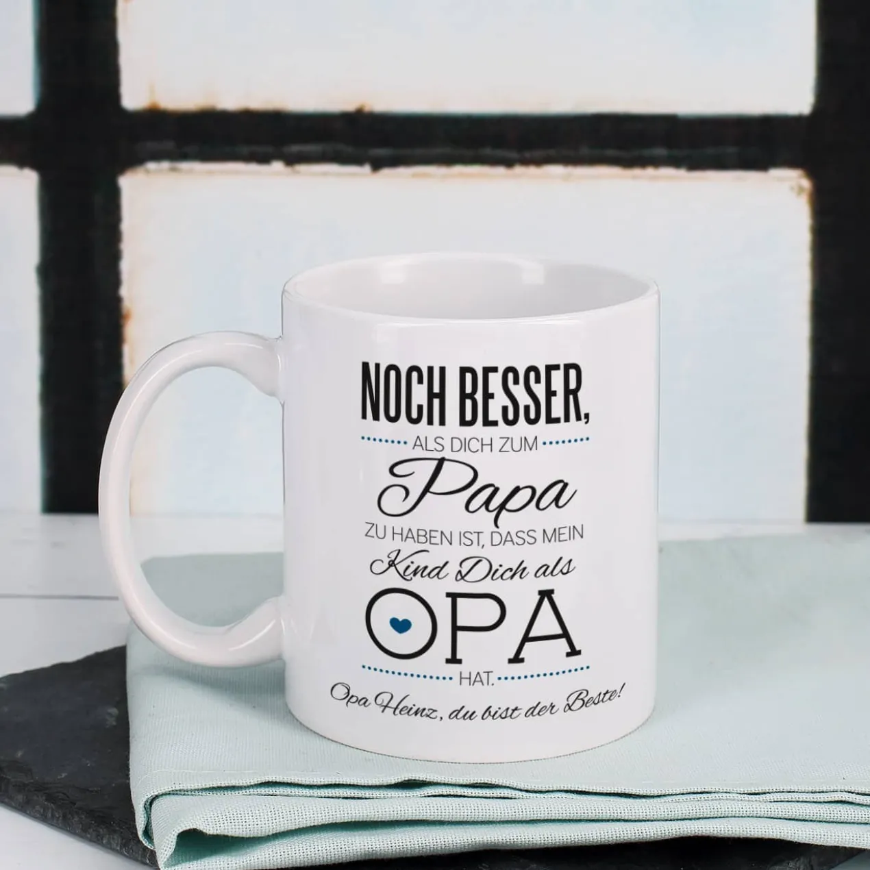 Tasse für den besten Opa mit Spruch und Wunschtext