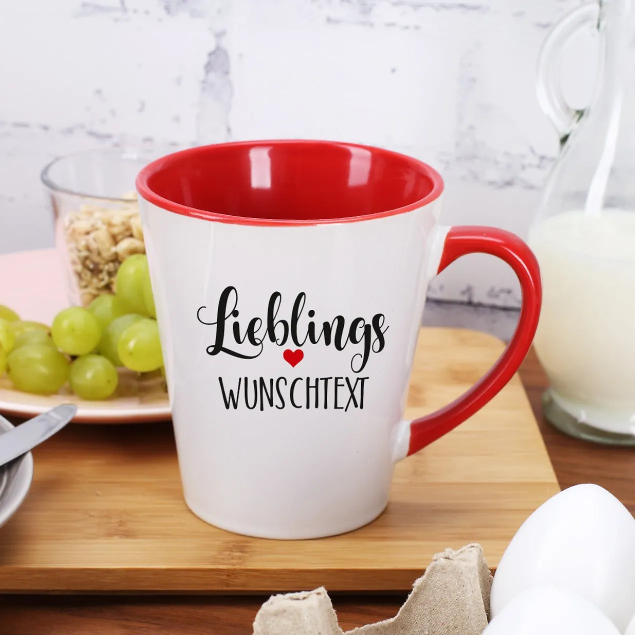 Tasse für den Lieblingsmenschen mit Wunschtext und Herz