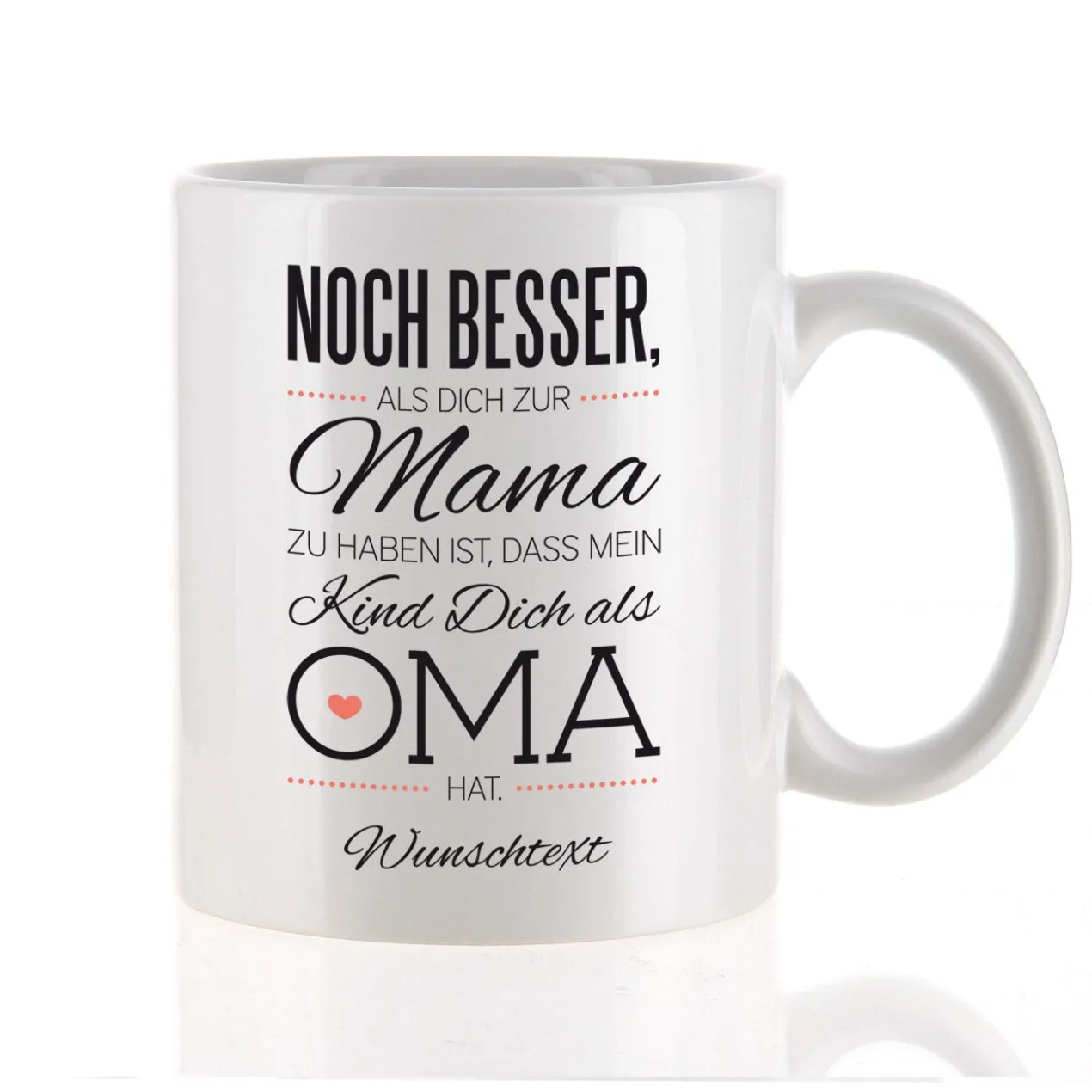 Tasse für die beste Oma mit Spruch und Wunschtext