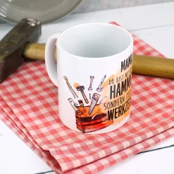 Tasse für Handwerker mit lustigem Spruch und Name